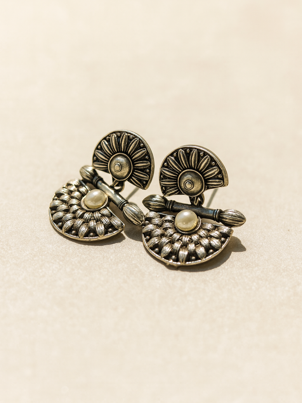 Oxidized Silver Earring