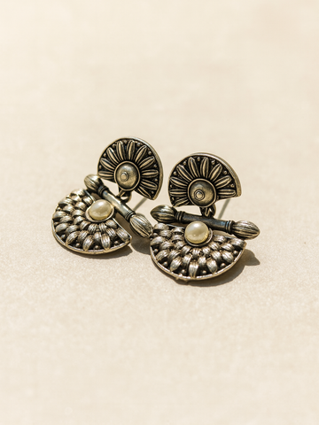 Oxidized Silver Earring