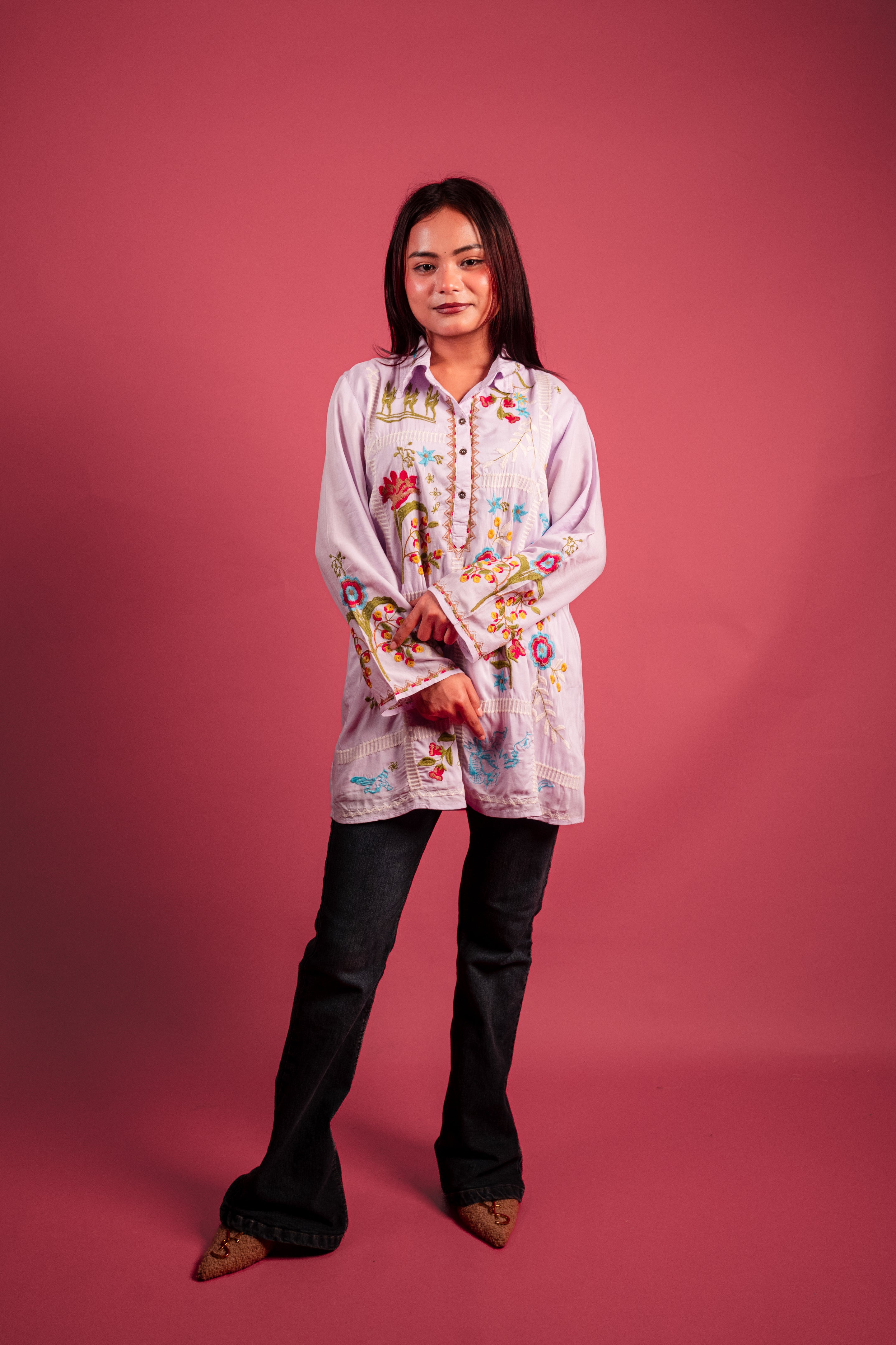 Lilac Mul Cotton Tunic