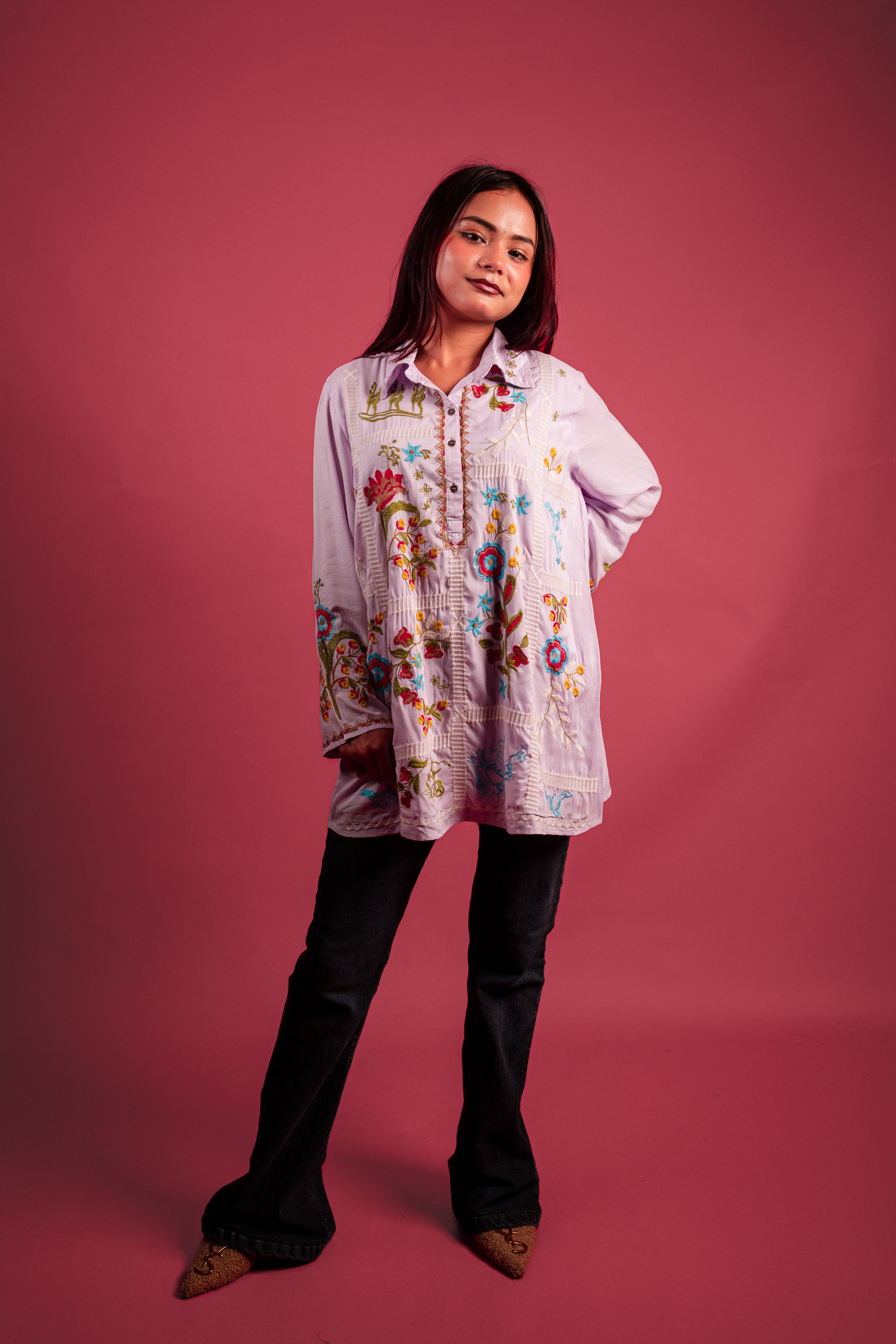 Lilac Mul Cotton Tunic