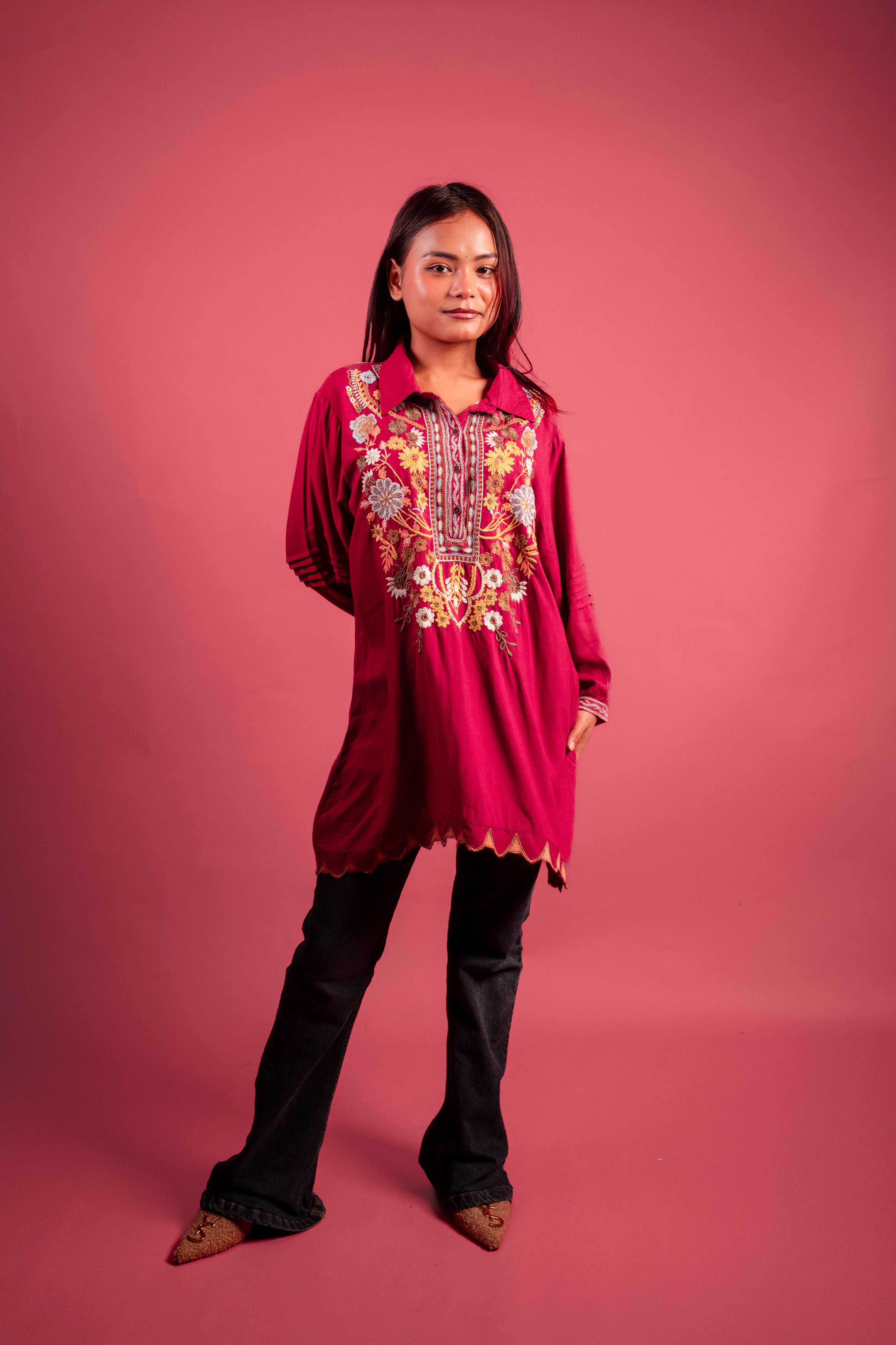 Viscose Wine Tunic