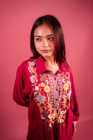Viscose Wine Tunic