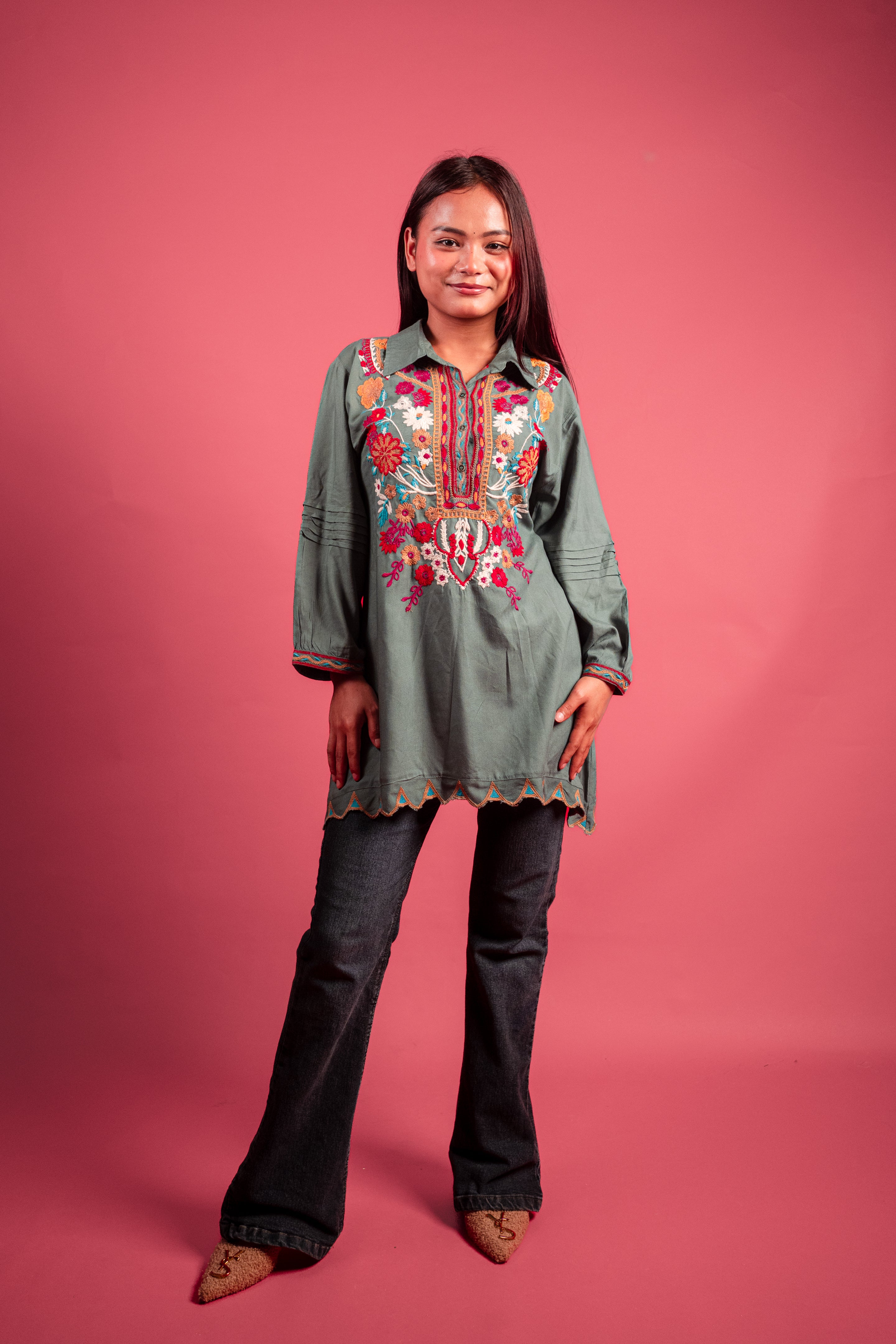 Viscose Green Tunic