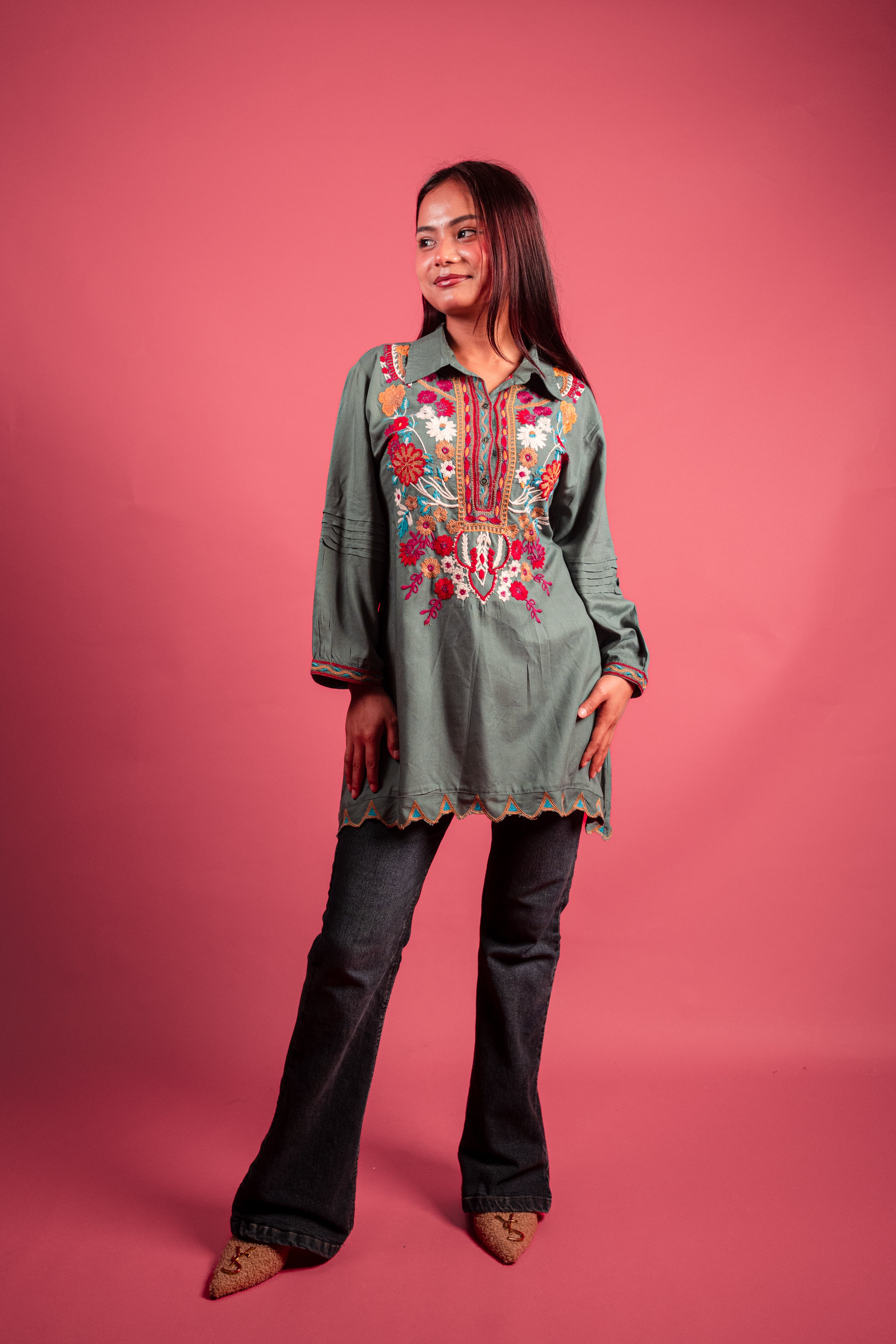 Viscose Green Tunic