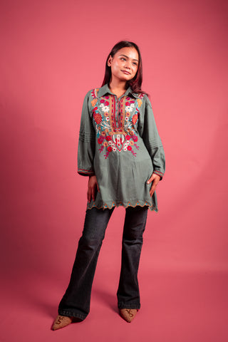 Viscose Green Tunic