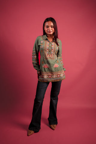 Viscose Green Tunic