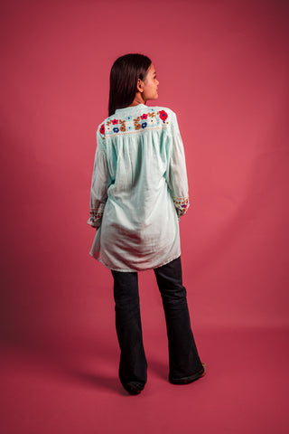 Viscose Aqua Blue Tunic