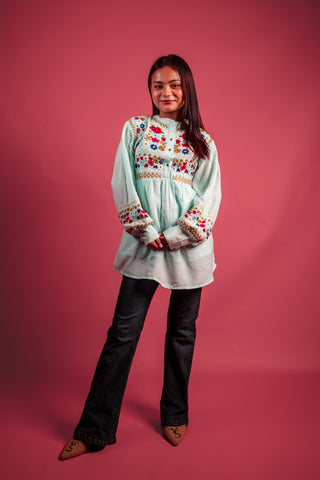 Viscose Aqua Blue Tunic