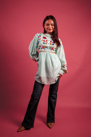 Viscose Aqua Blue Tunic