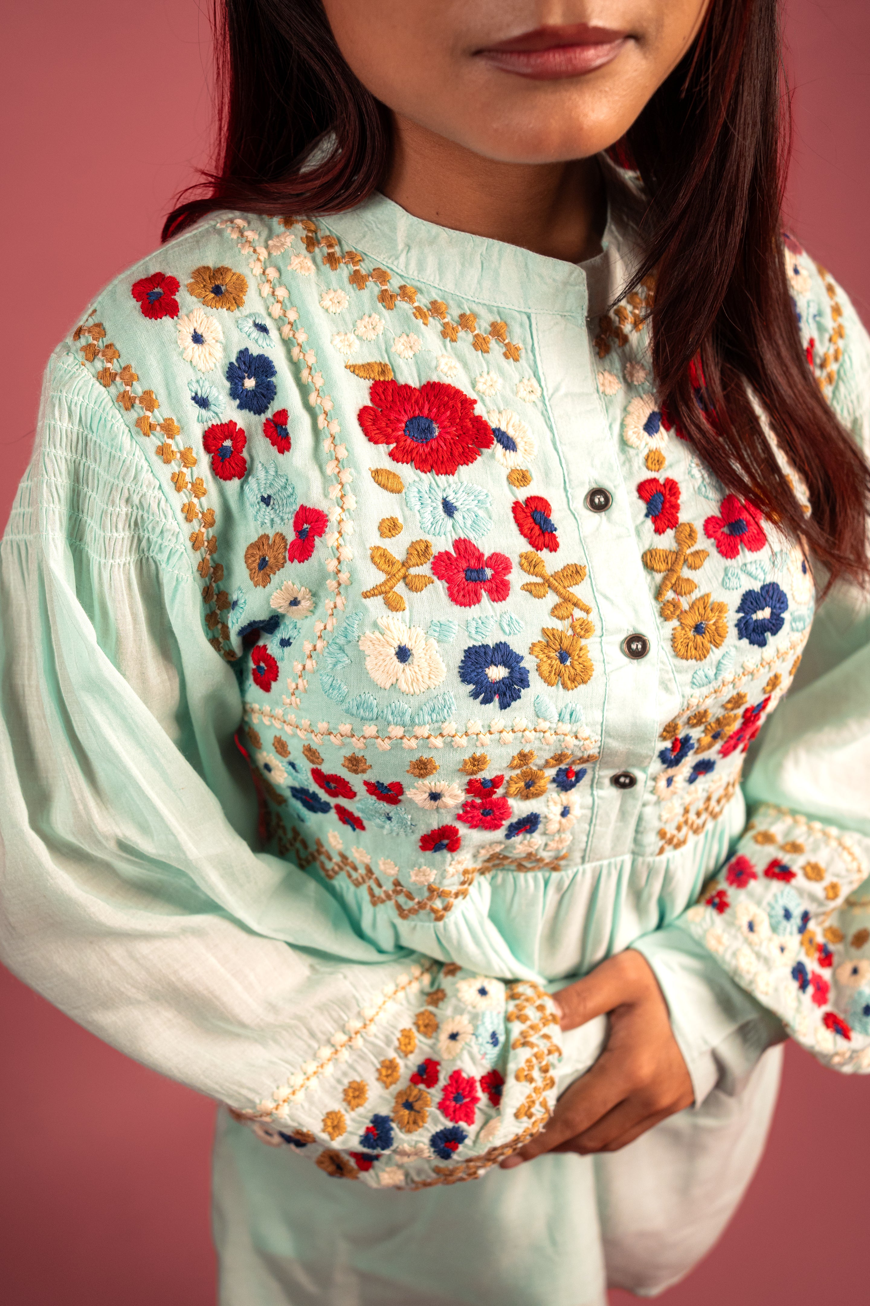 Viscose Aqua Blue Tunic