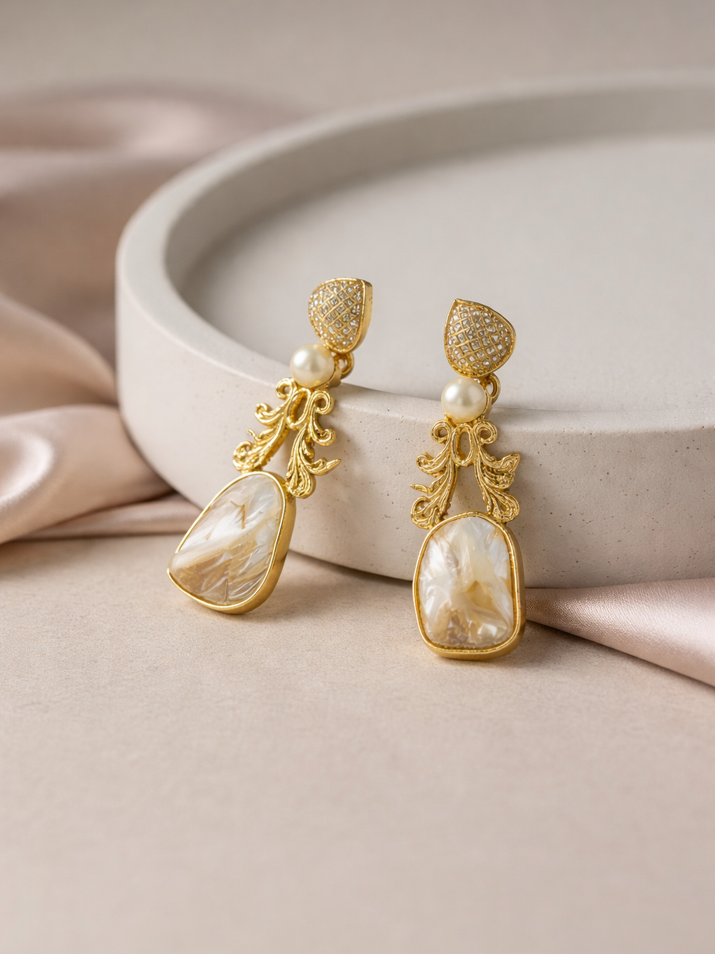 Natural Stone Drop Earring