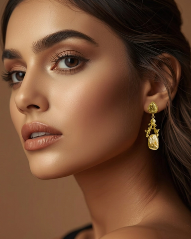 Natural Stone Drop Earring