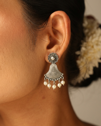 Oxidised Drop Earring