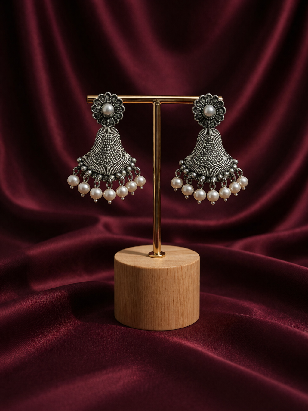 Oxidised Drop Earring