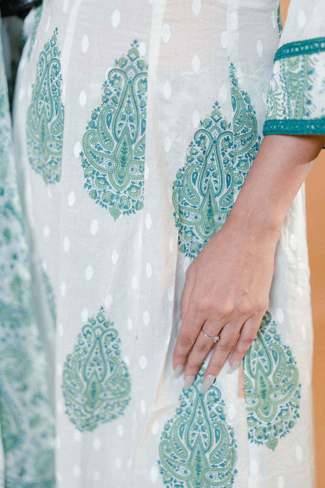 White Jaipuri Print Anarkali Salwar Set