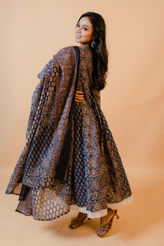 Navy Blue Anarkali Kurta Set