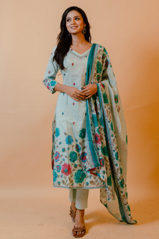 Straight Kurta Set with Dupatta