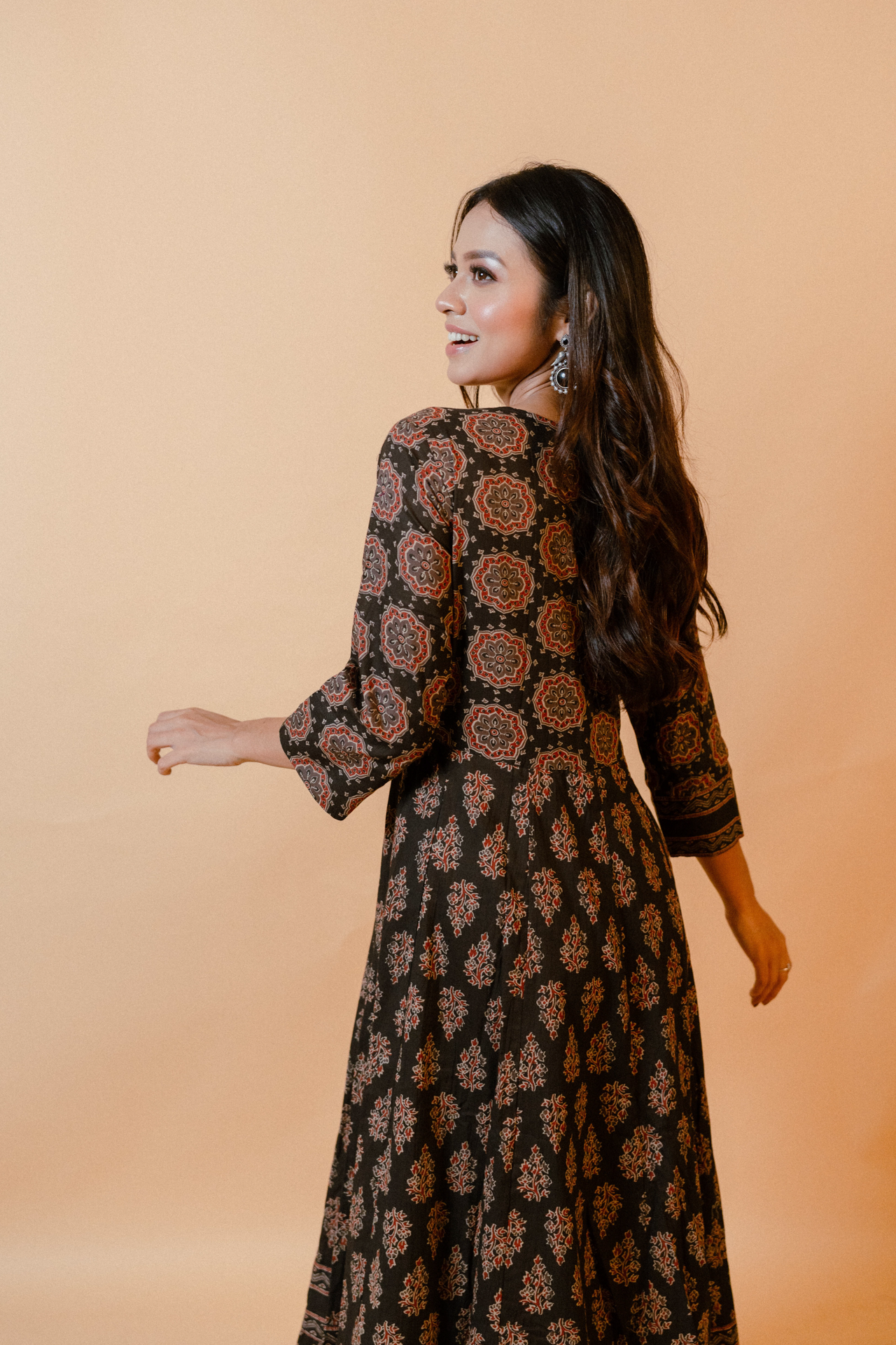 Jaipuri Block Print Anarkali Kurta Set with Dupatta