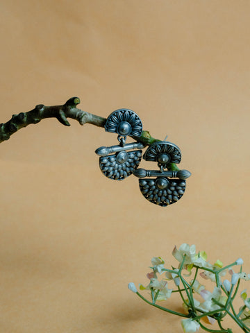 Oxidized Silver Earring