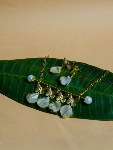 Natural Stone Necklace with Earrings