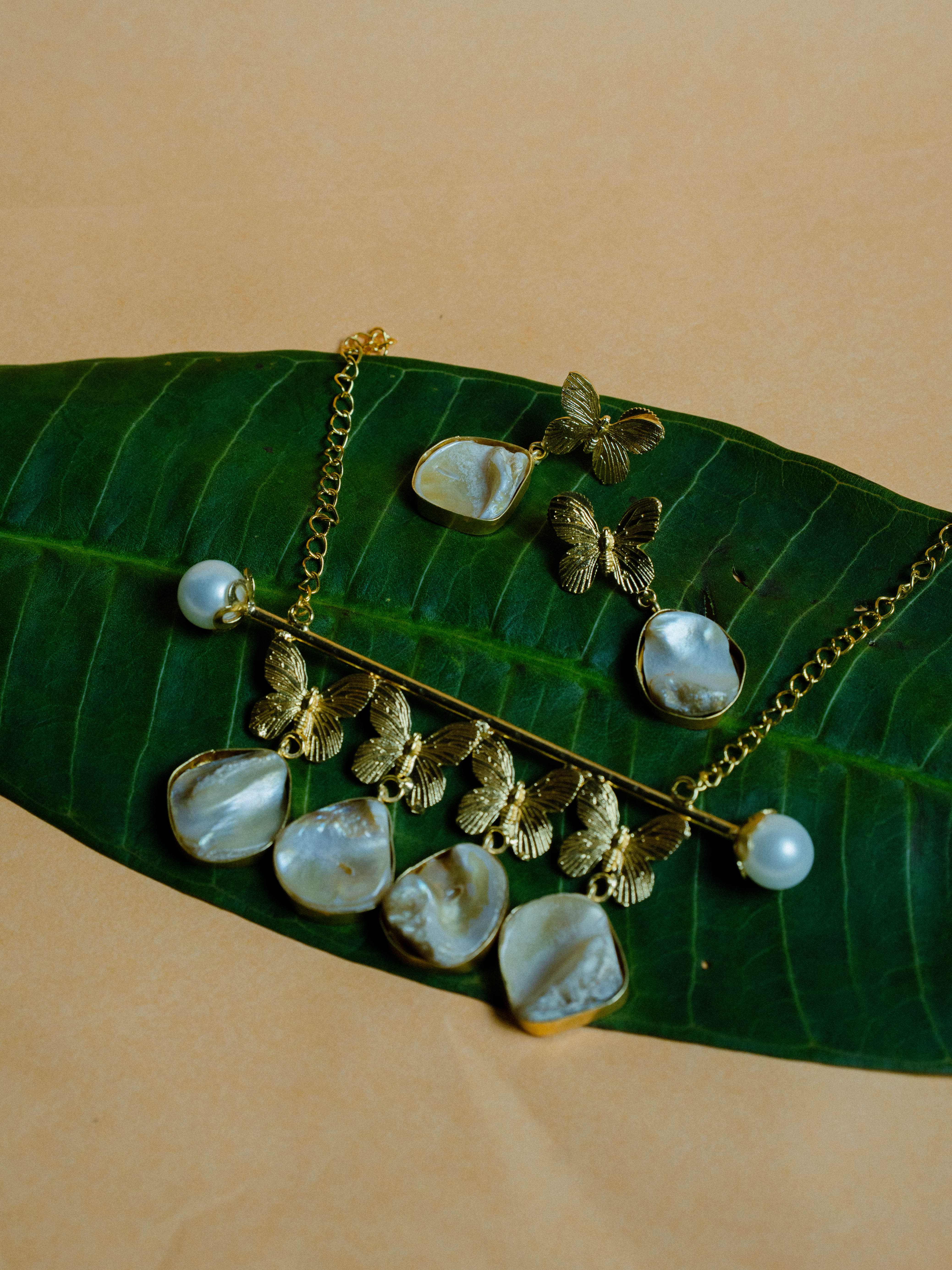 Natural Stone Necklace with Earrings