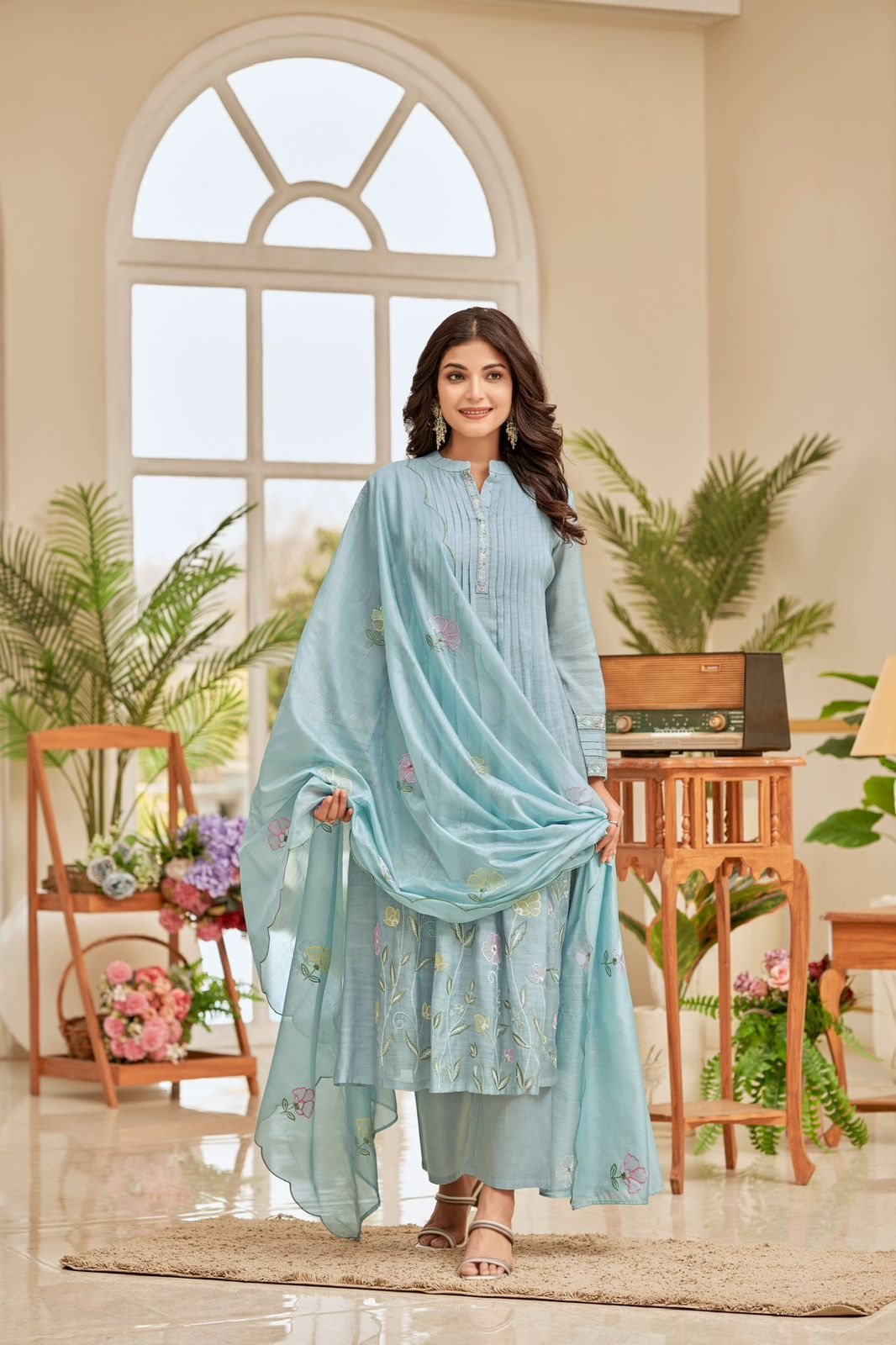 Mulmul Cotton Embroidery Suit
