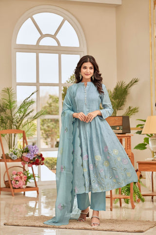 Mulmul Cotton Embroidery Suit