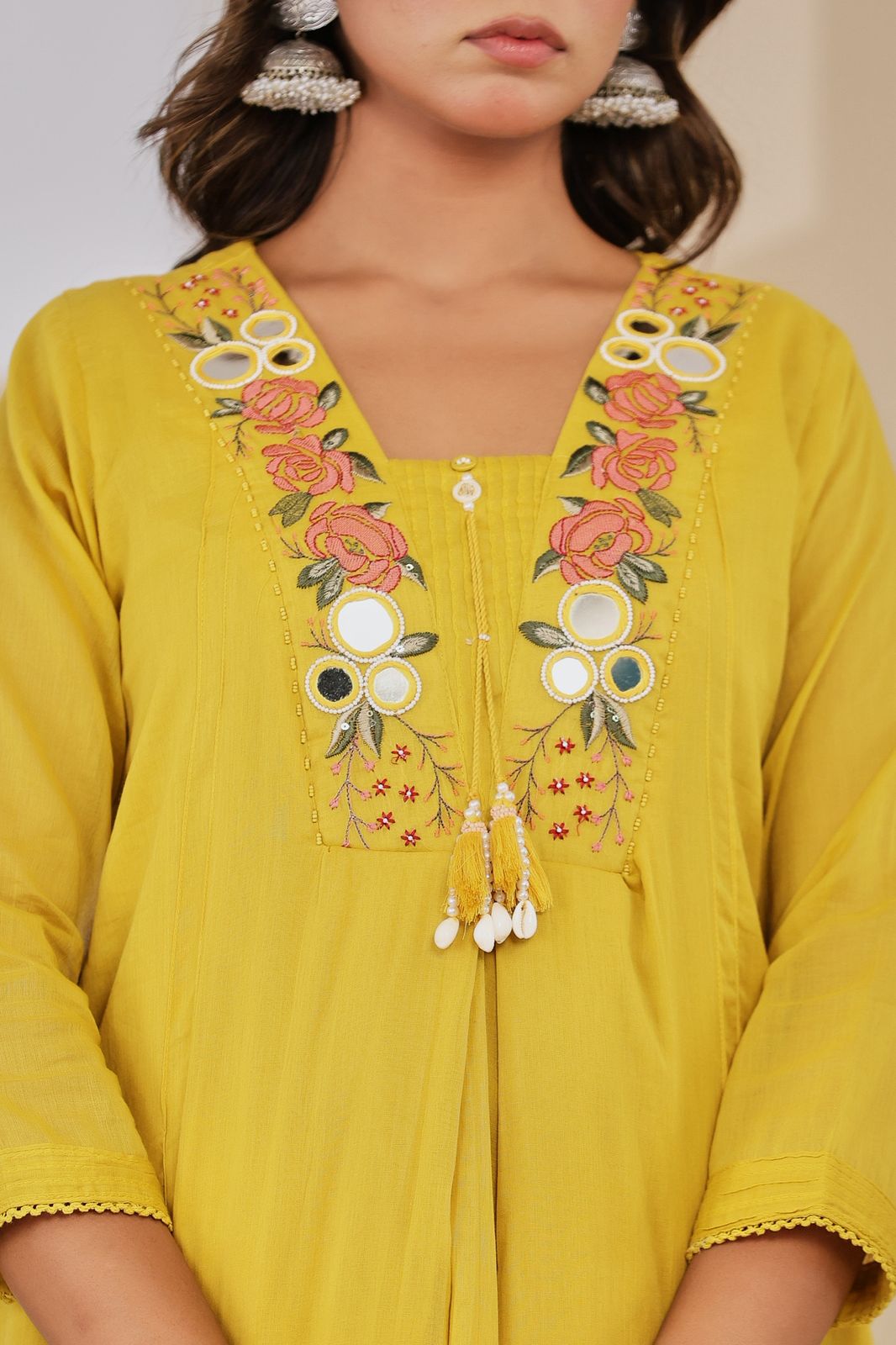 Embroidery Salwar Suit with Mirror Work