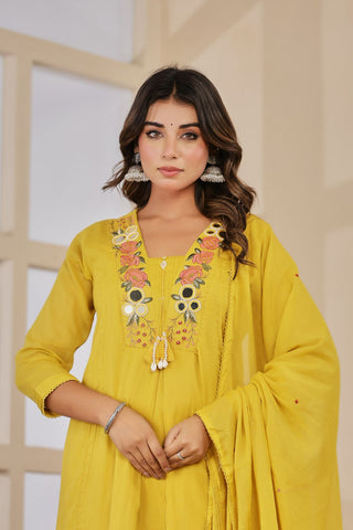 Embroidery Salwar Suit with Mirror Work