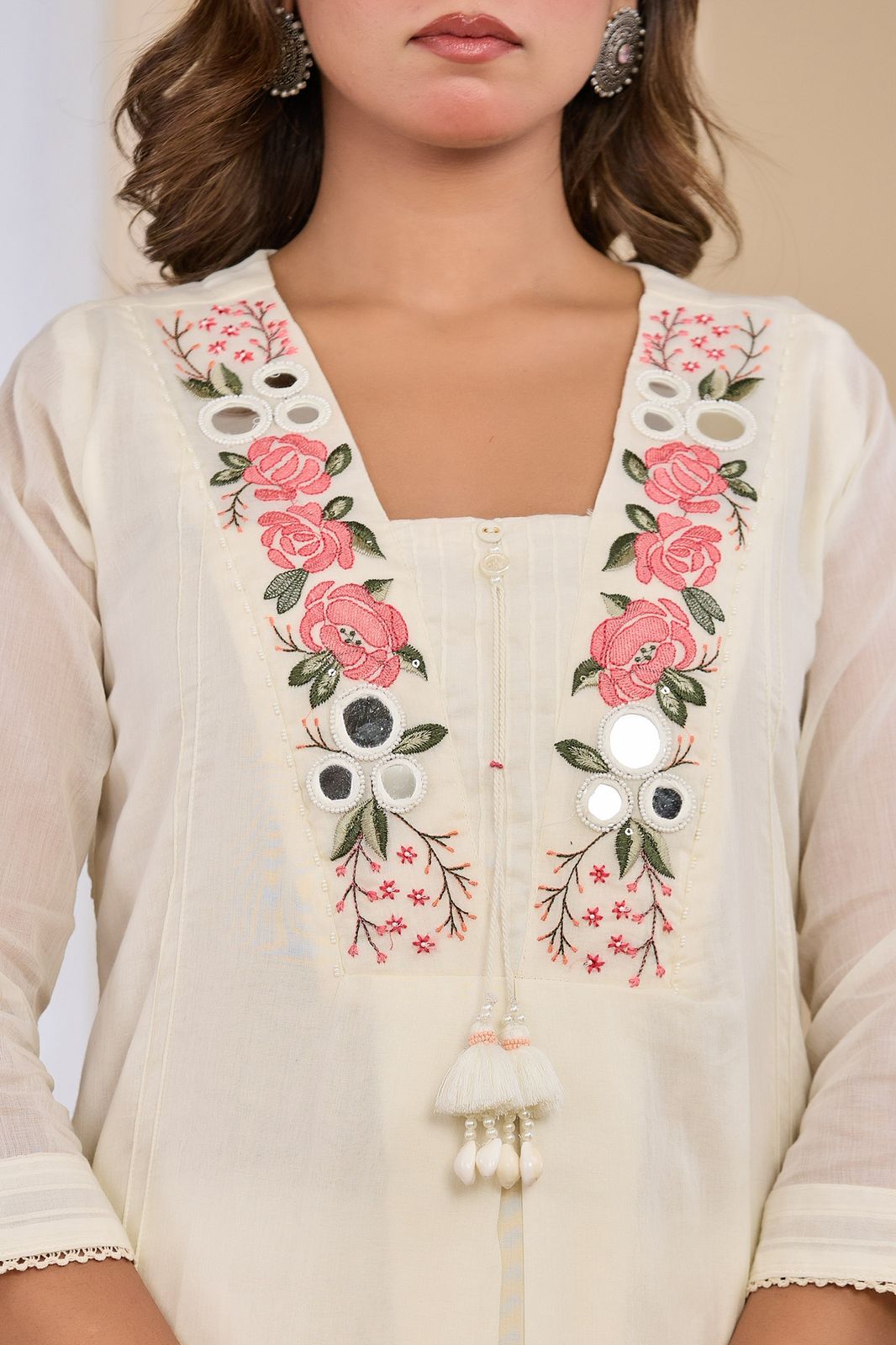 Embroidery Salwar Suit with Mirror Work