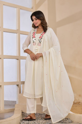 Embroidery Salwar Suit with Mirror Work
