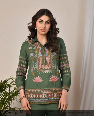 Viscose Green Tunic