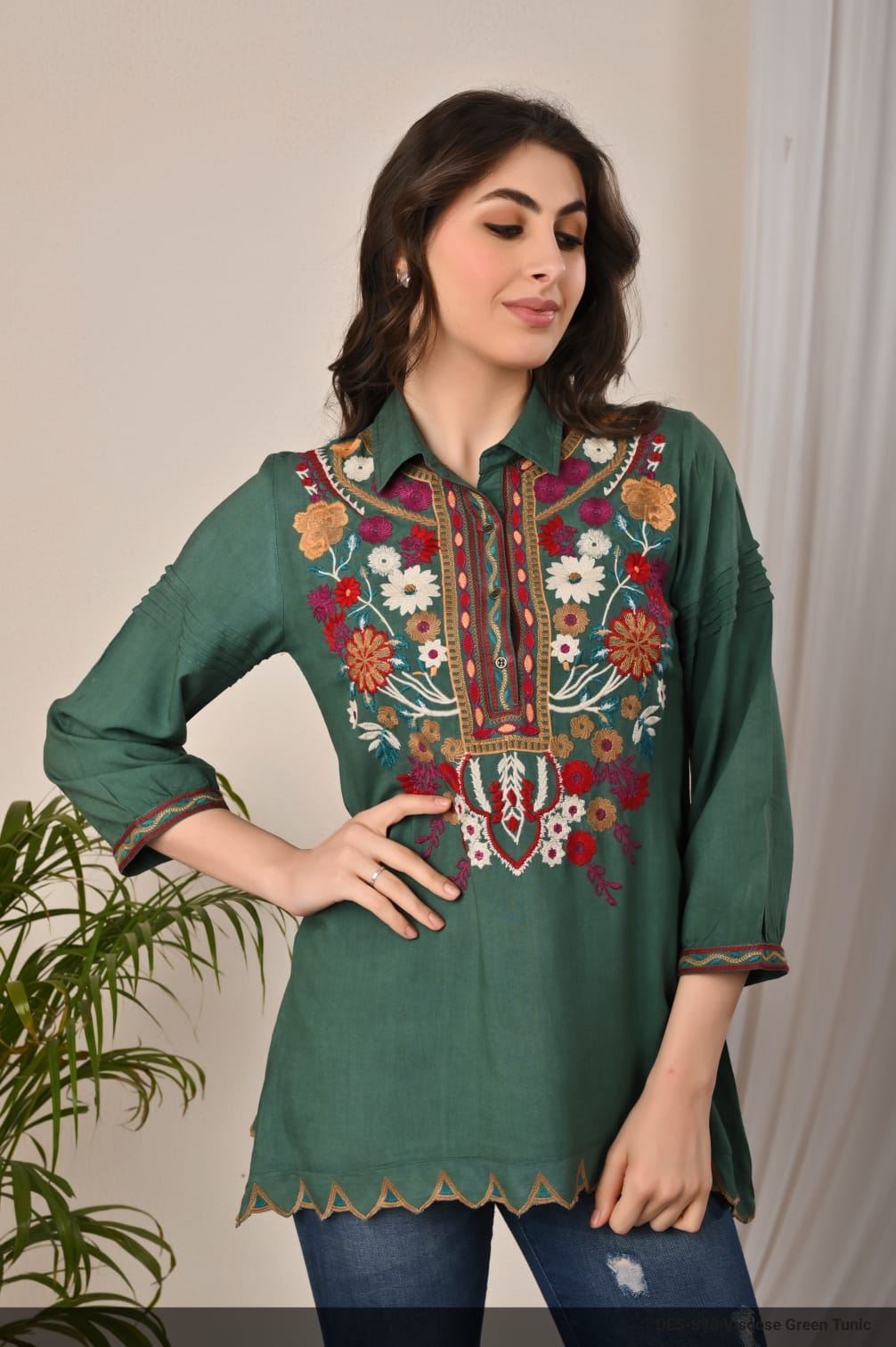 Viscose Green Tunic