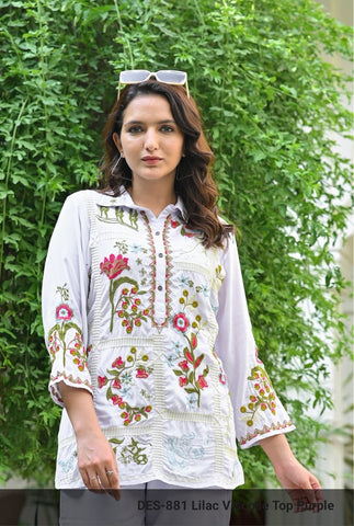 Lilac Mul Cotton Tunic