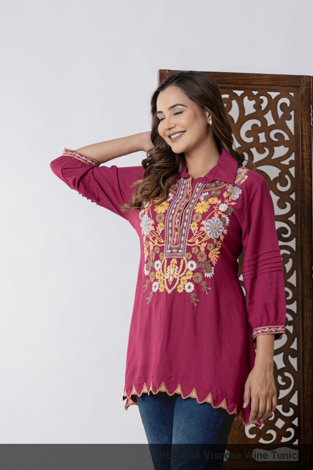 Viscose Wine Tunic